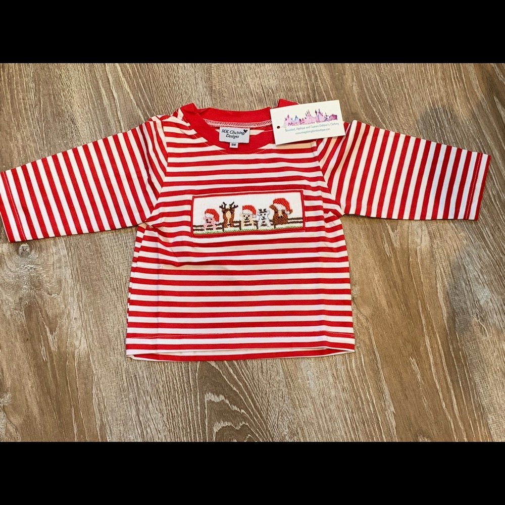 Christmas Farm Smocked Boy Shirt